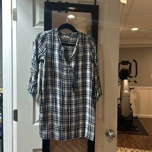 Blue and white plaid shirt - dress perfect for summer #summer